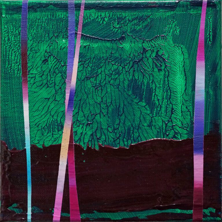 Land and Lines 2, 2023, acrylic, canvas, 20 x 20 x 1,5 cm