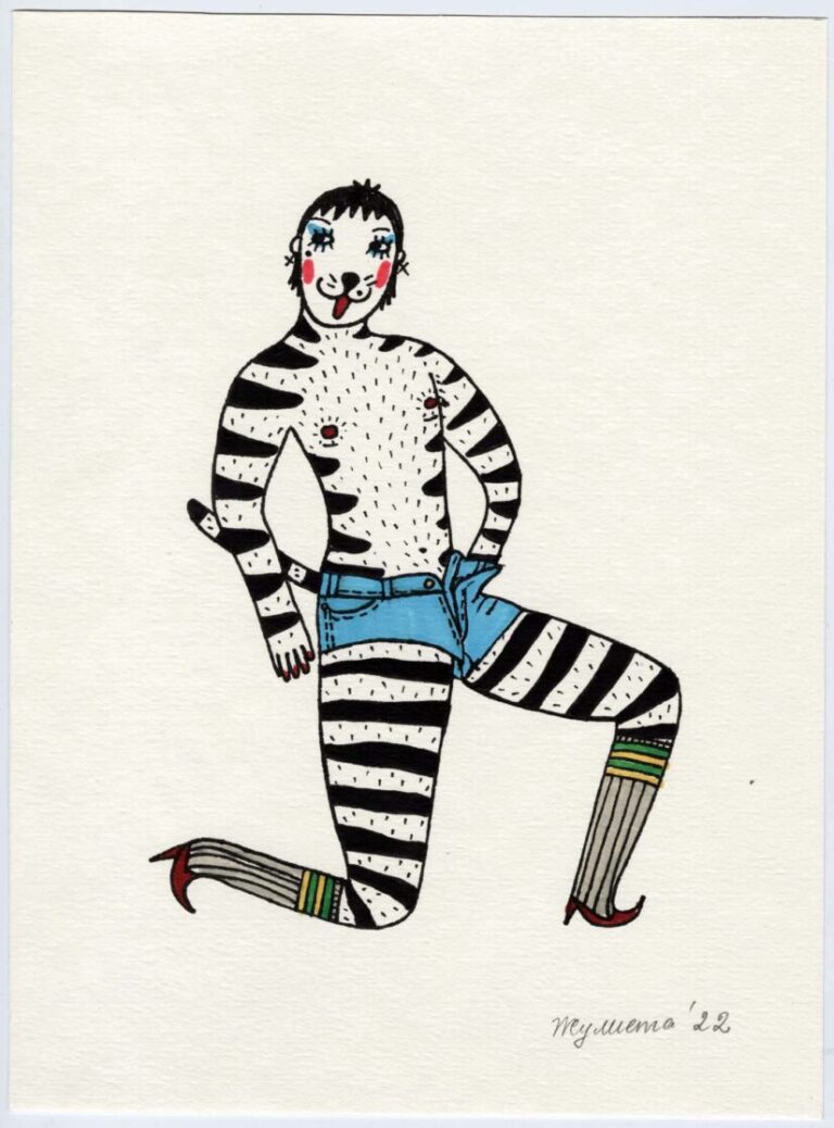 Untitled 6, 2022, acrylic marker on paper, 21 × 14.8 cm