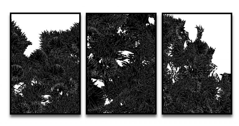 Градина – триптих, 2011, пигментен печат върху хартия, 130 х 290 см. (рамкирана)