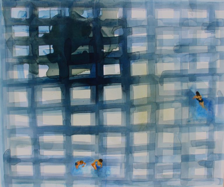 Морска решетка 1, 2014, акрил върху платно, 100 х 110 см.