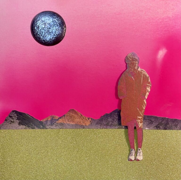 Moon duo, 2023, collage, paper, 28 x 28 cm (framed 30.3 х 30.5 х 2.5 cm)